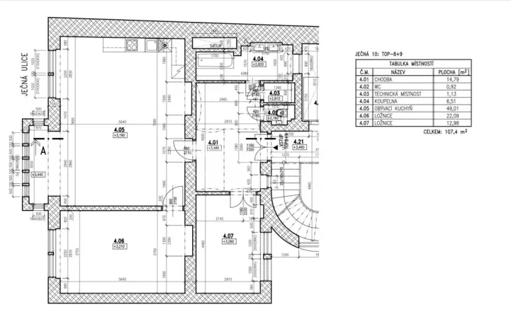 Pronájem bytu 3+kk, Praha - Nové Město, Ječná, 107 m2