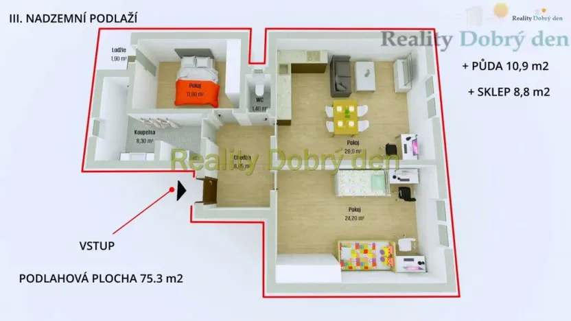 Prodej bytu 3+kk, Opava, Mírová, 75 m2