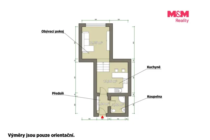 Pronájem bytu 1+1, Kozolupy, 32 m2