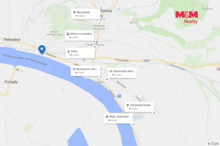 Prodej zahrady, Křešice, 612 m2