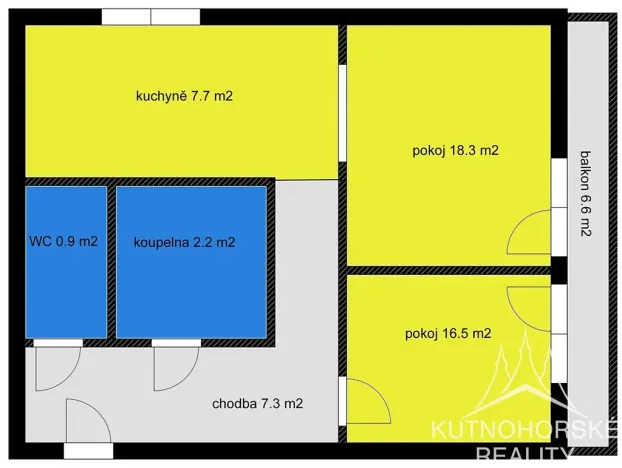 Prodej bytu 2+1, Kutná Hora, Hašplířská, 53 m2