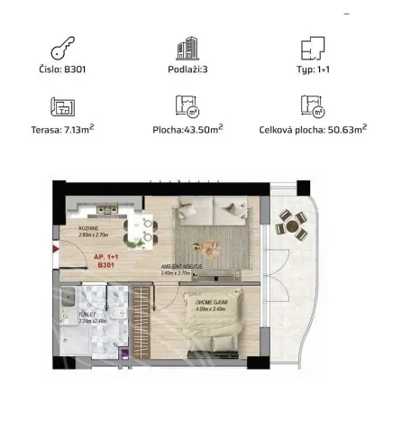 Prodej bytu 2+kk, Golem, kraj Tirana, Albánie, 44 m2