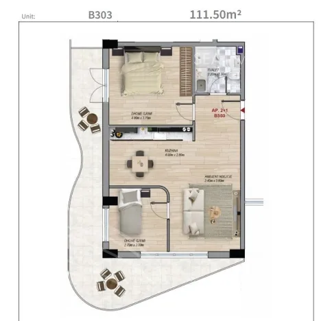 Prodej bytu 3+kk, Golem, kraj Tirana, Albánie, 111 m2
