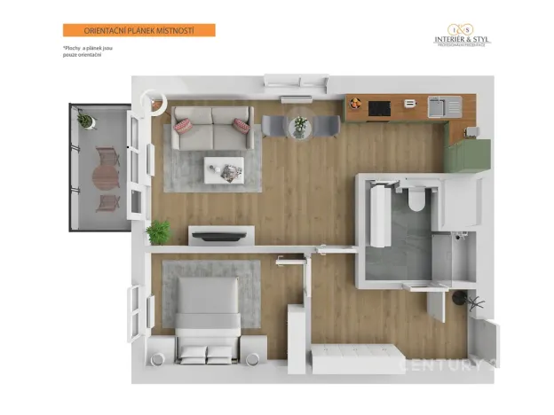 Pronájem bytu 2+kk, Praha, 45 m2