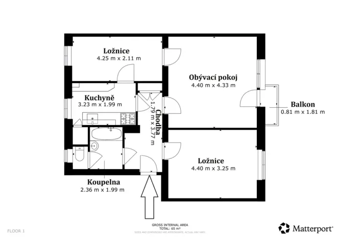 Prodej bytu 3+1, Králův Dvůr, Pod Hájem, 56 m2