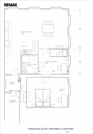 Pronájem bytu 3+kk, Nová Paka, 83 m2