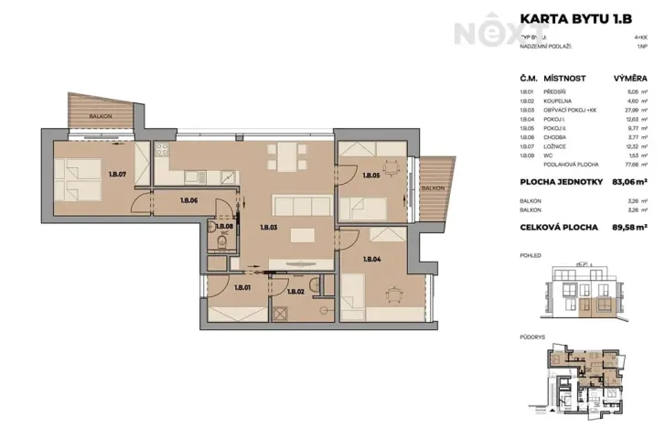 Prodej bytu 4+kk, Fryšták, 90 m2