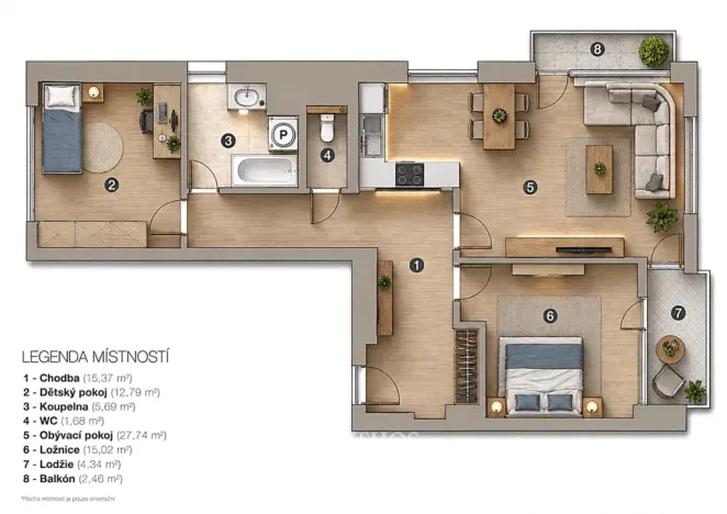 Pronájem bytu 3+kk, Brno, třída Generála Píky, 78 m2