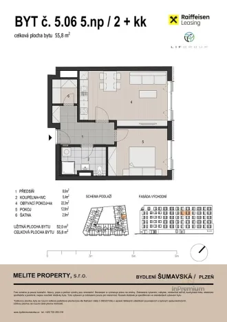 Prodej bytu 2+kk, Plzeň - Východní Předměstí, Šumavská, 56 m2
