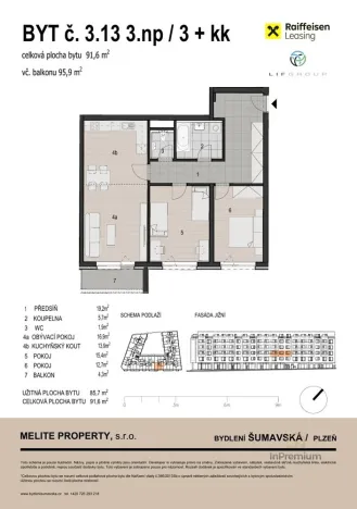 Prodej bytu 3+kk, Plzeň - Východní Předměstí, Šumavská, 92 m2