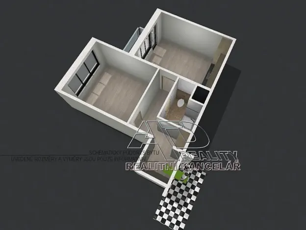 Pronájem bytu 2+kk, Český Krumlov, 41 m2