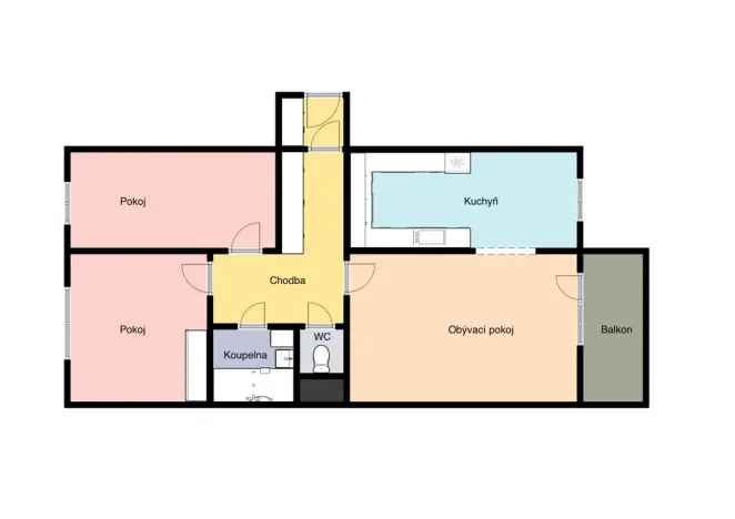 Pronájem bytu 3+kk, Praha - Háje, Brechtova, 66 m2