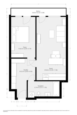 Pronájem bytu 2+kk, Brno, Poděbradova, 69 m2