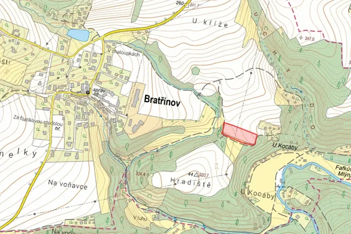 Prodej pole, Bratřínov, 7624 m2