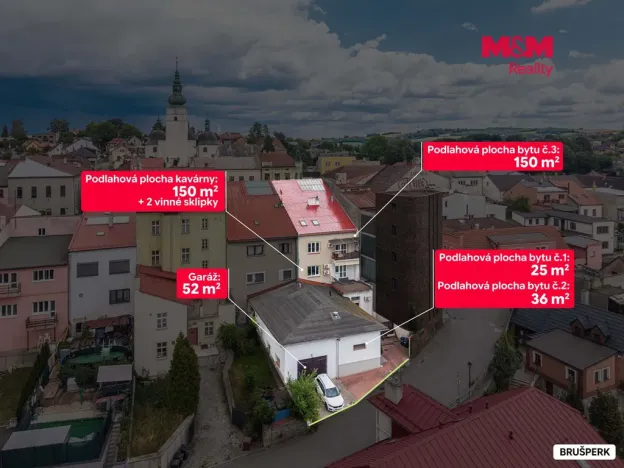 Prodej činžovního domu, Brušperk, náměstí J. A. Komenského, 350 m2