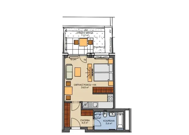 Prodej bytu 1+kk, Praha - Chodov, Bartůňkova, 38 m2