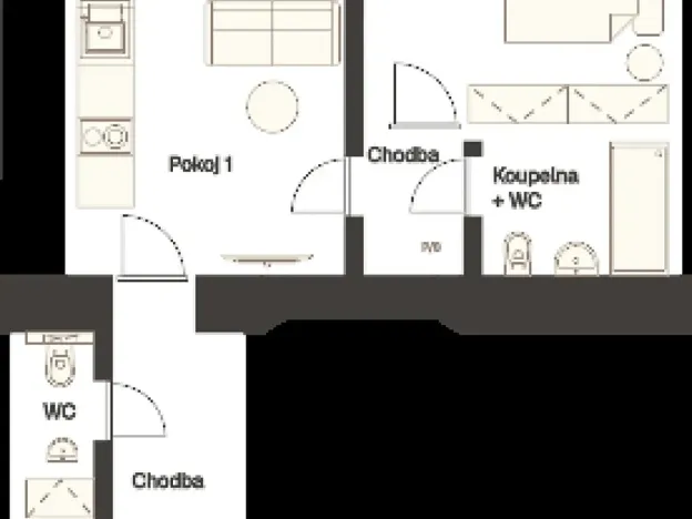 Pronájem bytu 2+kk, Praha - Nusle, Svatoslavova, 49 m2
