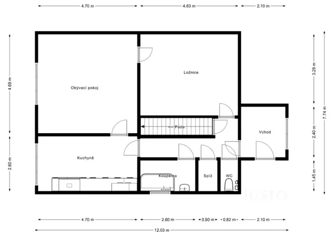 Prodej rodinného domu, Blatná, Spálená, 70 m2
