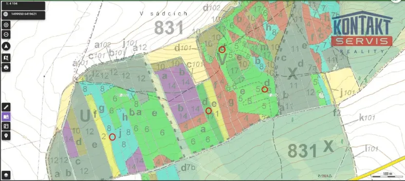 Prodej lesa, Hromnice - Chotiná, 41358 m2