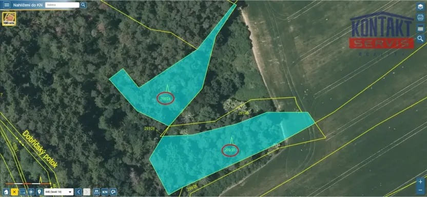 Prodej lesa, Kaceřov, 3180 m2