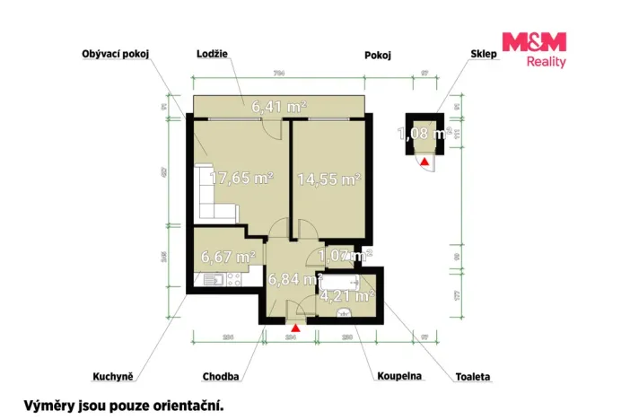 Prodej bytu 2+1, Dobříš, Fričova, 50 m2