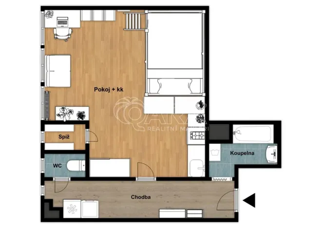 Prodej bytu 1+kk, Praha - Bubeneč, Kyjevská, 39 m2