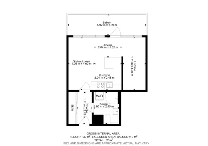 Prodej bytu 1+kk, Praha - Kyje, Farkašova, 39 m2