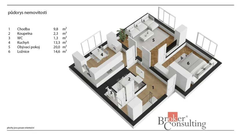 Pronájem bytu 2+1, Pardubice - Zelené Předměstí, Železničního pluku, 61 m2