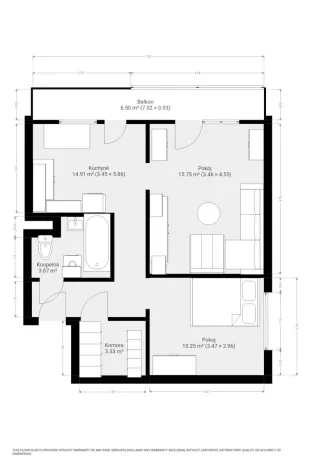 Pronájem bytu 2+1, Brno, Třískalova, 58 m2