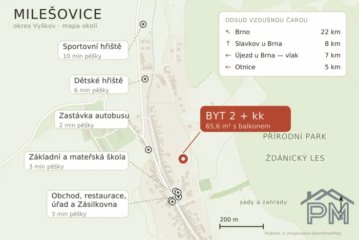 Prodej bytu 2+kk, Milešovice, 65 m2