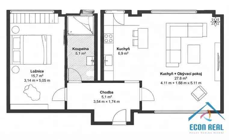 Prodej bytu 2+kk, Praha - Vršovice, Vladivostocká, 53 m2