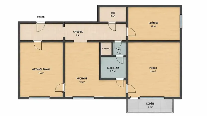 Prodej bytu 3+1, Luhačovice, Masarykova, 69 m2