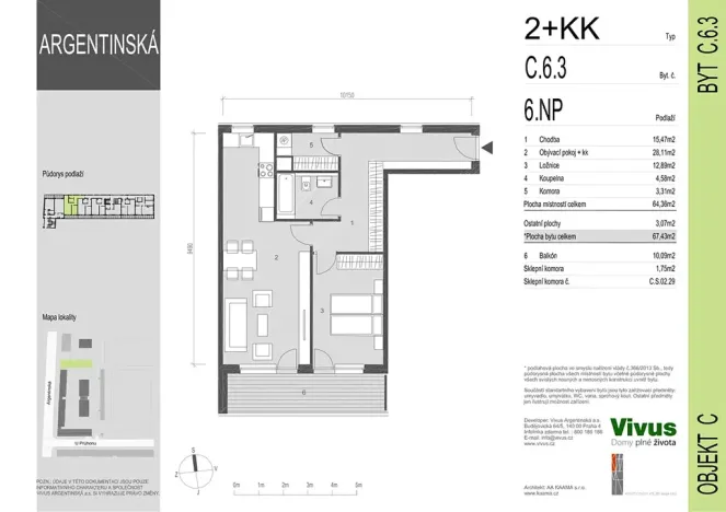 Prodej bytu 2+kk, Praha - Holešovice, Argentinská, 79 m2