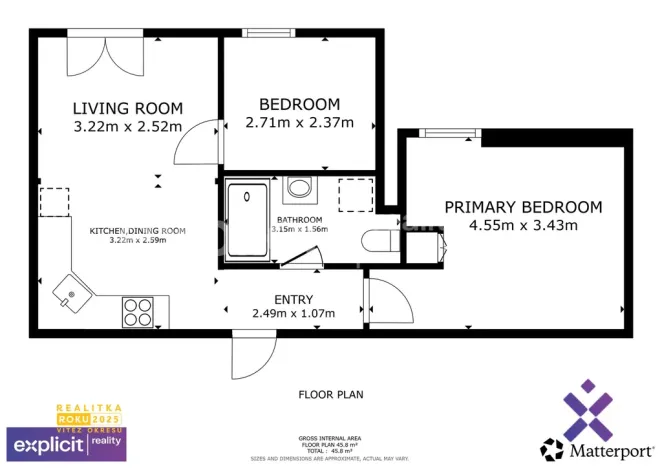 Pronájem bytu 3+kk, Zlín, Sadová, 46 m2