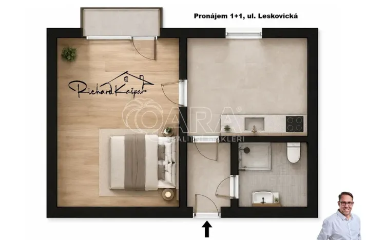 Pronájem bytu 1+1, Tábor, Leskovická, 37 m2