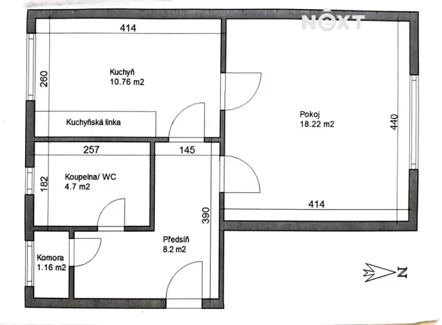 Pronájem bytu 1+1, Pardubice, Pichlova, 45 m2