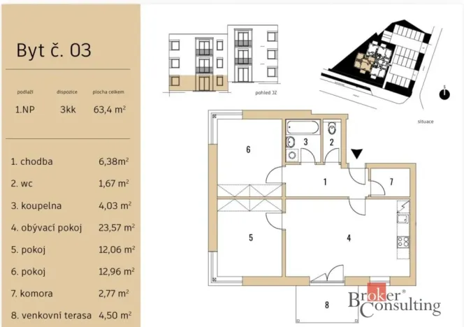 Prodej bytu 3+kk, Hrádek nad Nisou, 67 m2