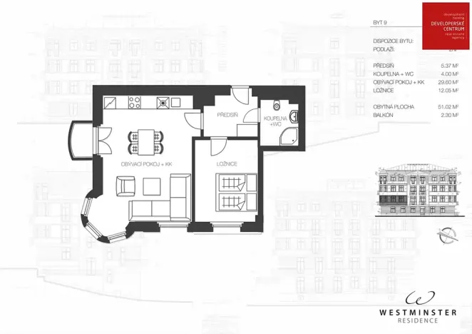 Pronájem bytu 2+kk, Mariánské Lázně, Zeyerova, 51 m2