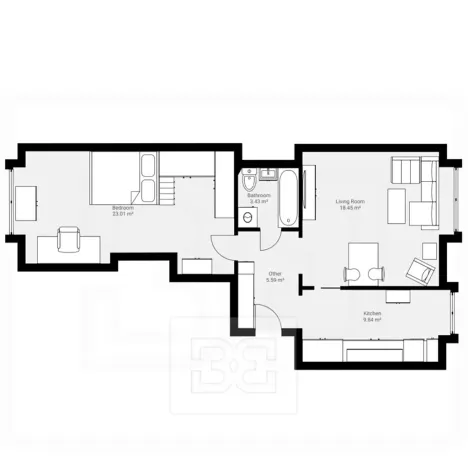 Pronájem bytu 2+1, Praha - Vršovice, Bajkalská, 58 m2