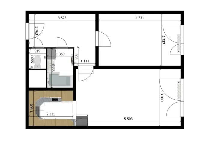 Prodej bytu 2+kk, Praha - Kobylisy, Slancova, 45 m2