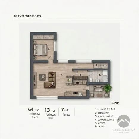 Pronájem bytu 2+kk, Modřice, Bobravská, 64 m2