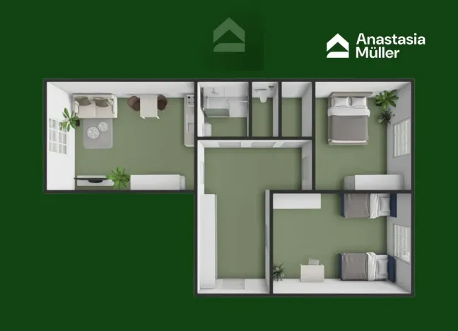 Pronájem bytu 3+kk, Plzeň - Východní Předměstí, Částkova, 54 m2