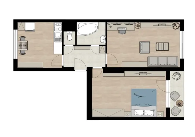 Prodej bytu 2+1, Tábor, Trocnovská, 67 m2