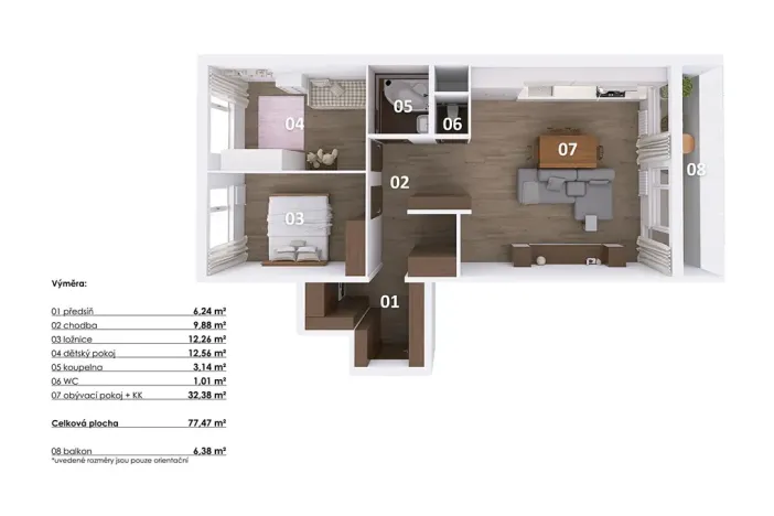 Pronájem bytu 3+kk, Praha - Chodov, Čenětická, 77 m2