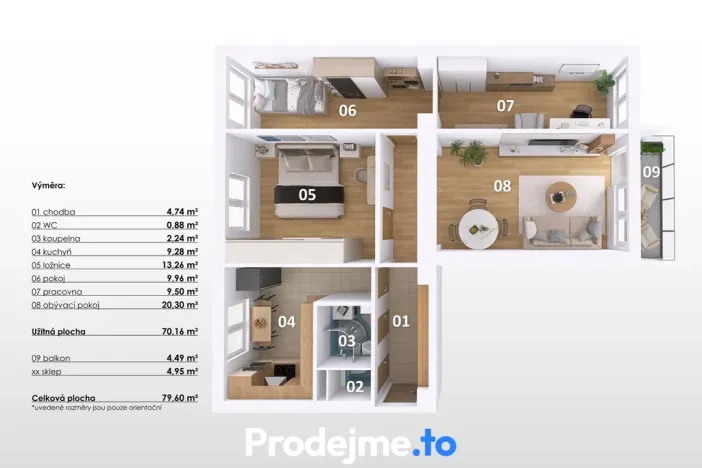 Prodej bytu 4+1, Žďár nad Sázavou, Wolkerova, 70 m2