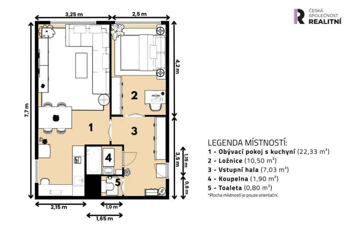 Prodej bytu 2+kk, Praha - Řepy, Žufanova, 42 m2