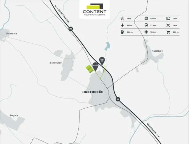 Pronájem výrobních prostor, Hustopeče, Brněnská, 23000 m2