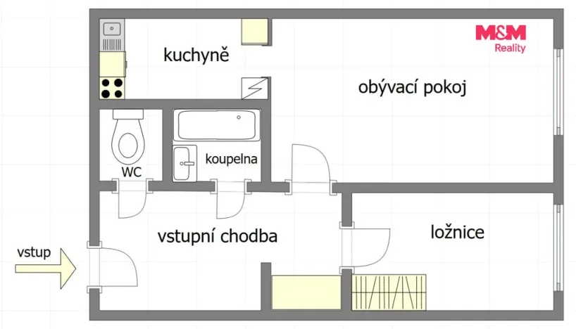 Pronájem bytu 2+kk, Praha - Ruzyně, Ciolkovského, 42 m2