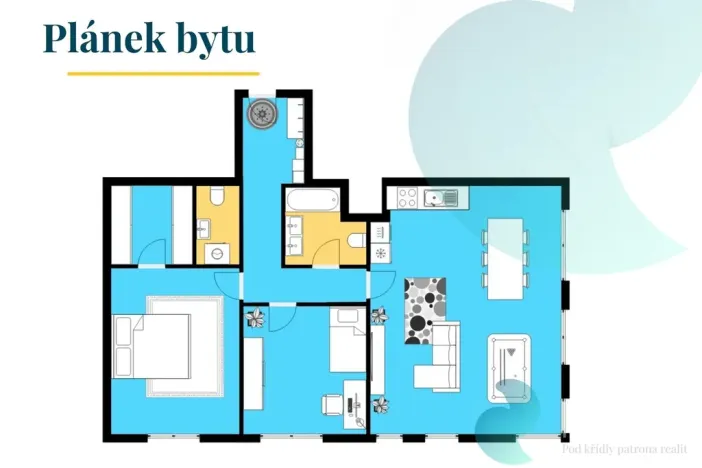 Pronájem bytu 3+kk, Praha, Olšanská, 95 m2