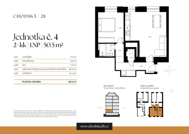 Prodej bytu 2+kk, Praha - Vinohrady, Chodská, 51 m2